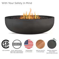 Quiet Moments™ Grand Lake Signature 48" Concrete Fire Bowl – Natural Gas