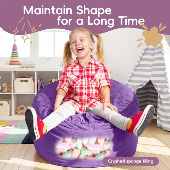 Little Blessings™ Cozy Cloud Kids Bean Bag Chair – Velvet Purple