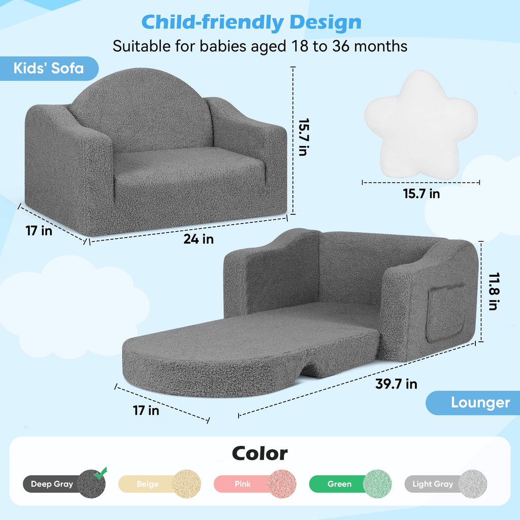 Little Blessings™ Blossom Snuggle 2-in-1 Convertible Toddler Couch