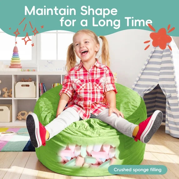 Little Blessings™ Cozy Cloud Memory Foam Kids Bean Bag Chair – Velvet Lime