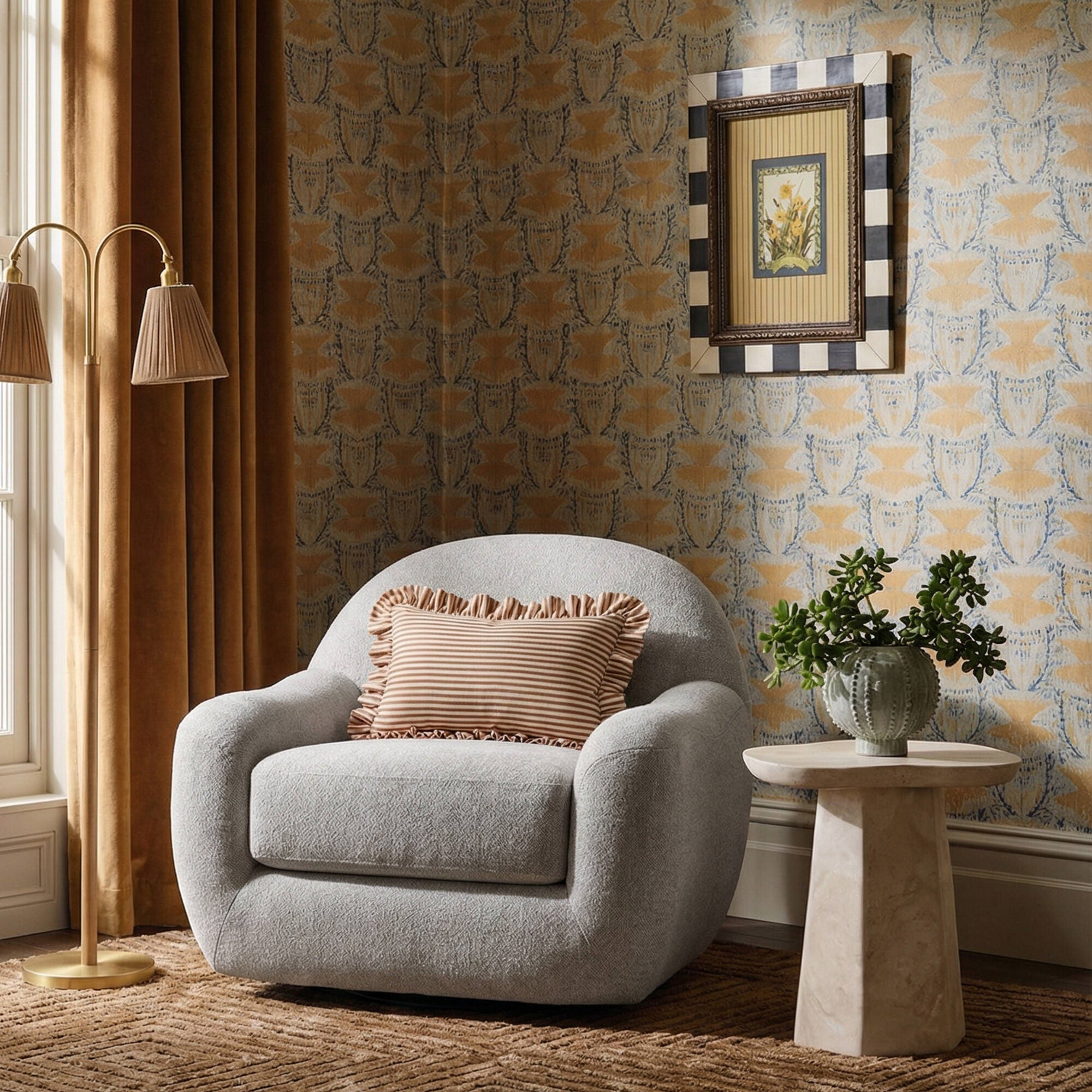 Quiet Moments™ Bouclé Swivel Chair