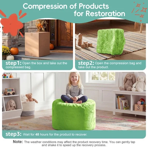 Little Blessings™ Cozy Cloud Memory Foam Kids Bean Bag Chair – Velvet Lime