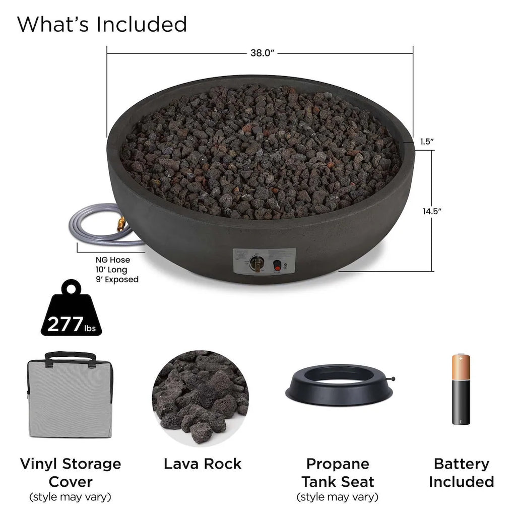 Quiet Moments™ Grand Lake Luxury Concrete Fire Bowl – Natural Gas