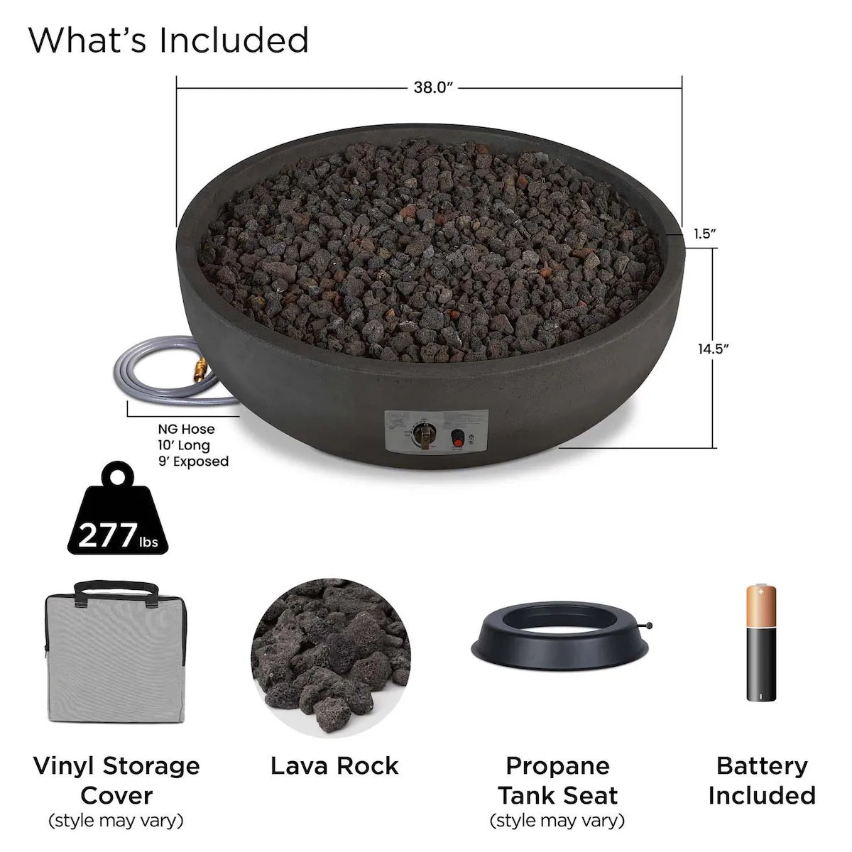 Quiet Moments™ Grand Lake Luxury Concrete Fire Bowl – Natural Gas