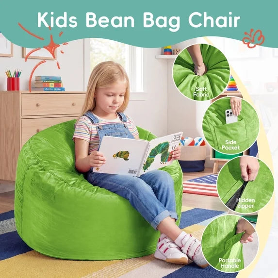 Little Blessings™ Cozy Cloud Memory Foam Kids Bean Bag Chair – Velvet Lime