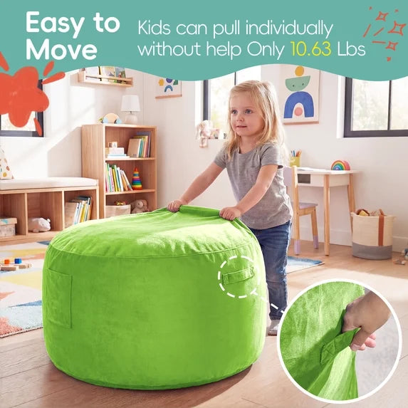 Little Blessings™ Cozy Cloud Memory Foam Kids Bean Bag Chair – Velvet Lime