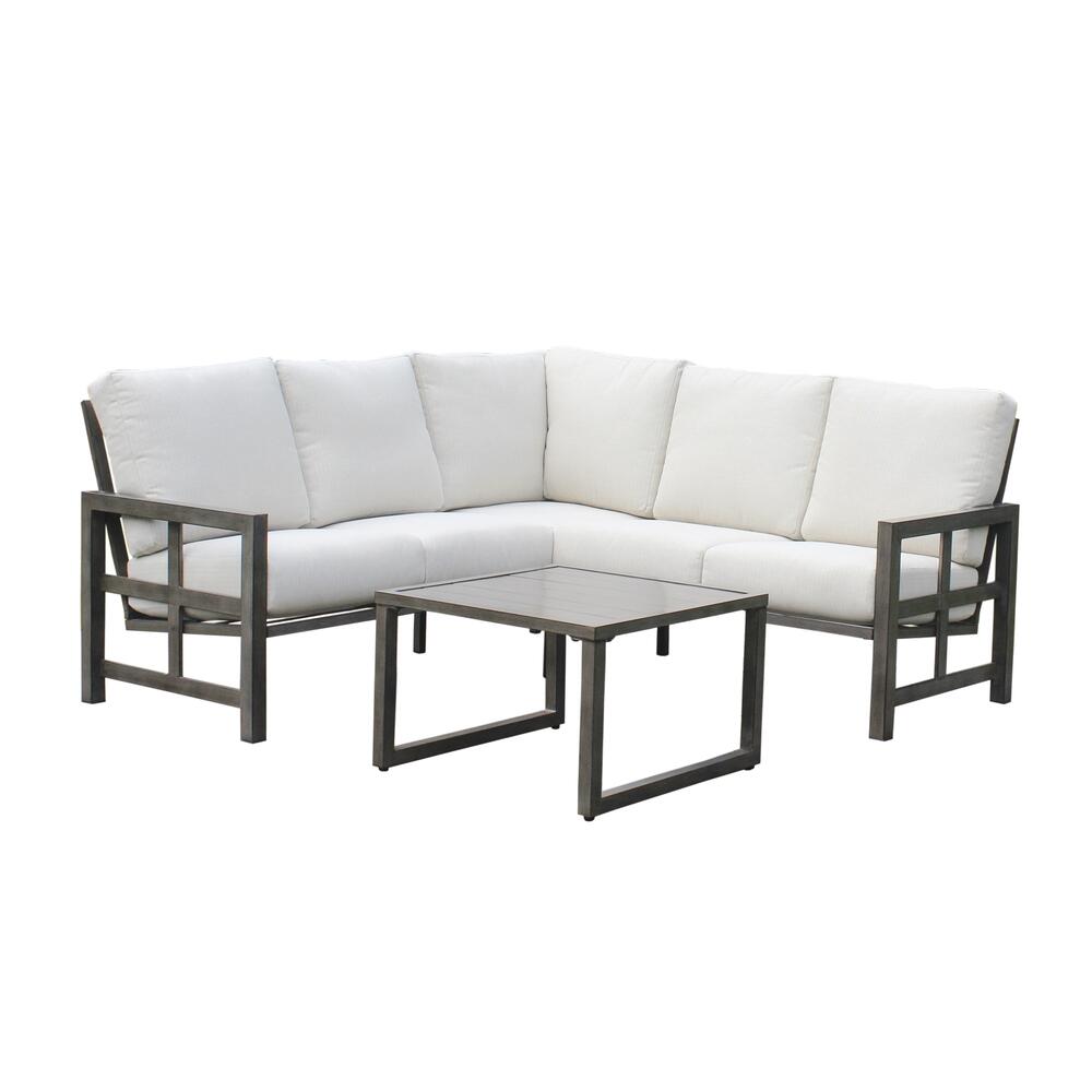 xBeStill Home™ Berkley Bay 4-Piece Outdoor Patio Seating Set – Wicker Conversation Furniture with Beige Cushions