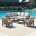 xBeStill Home™ Berkley Bay 4-Piece Outdoor Patio Seating Set – Wicker Conversation Furniture with Beige Cushions