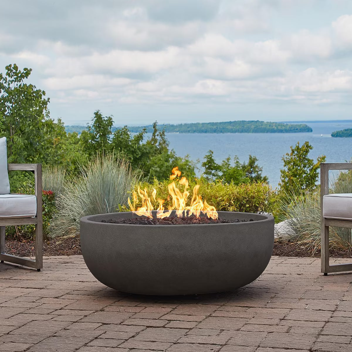 Quiet Moments™ Grand Lake Luxury Concrete Fire Bowl – Natural Gas