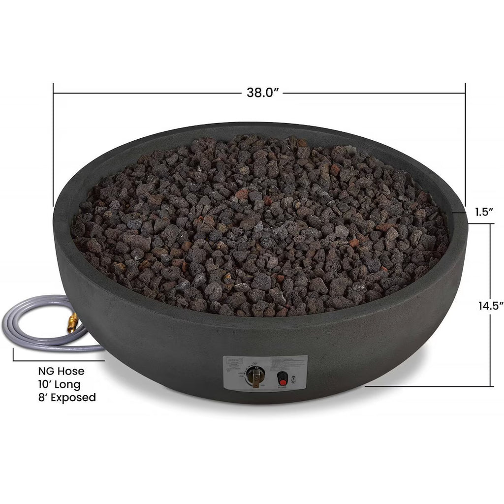 Quiet Moments™ Grand Lake Luxury Concrete Fire Bowl – Natural Gas