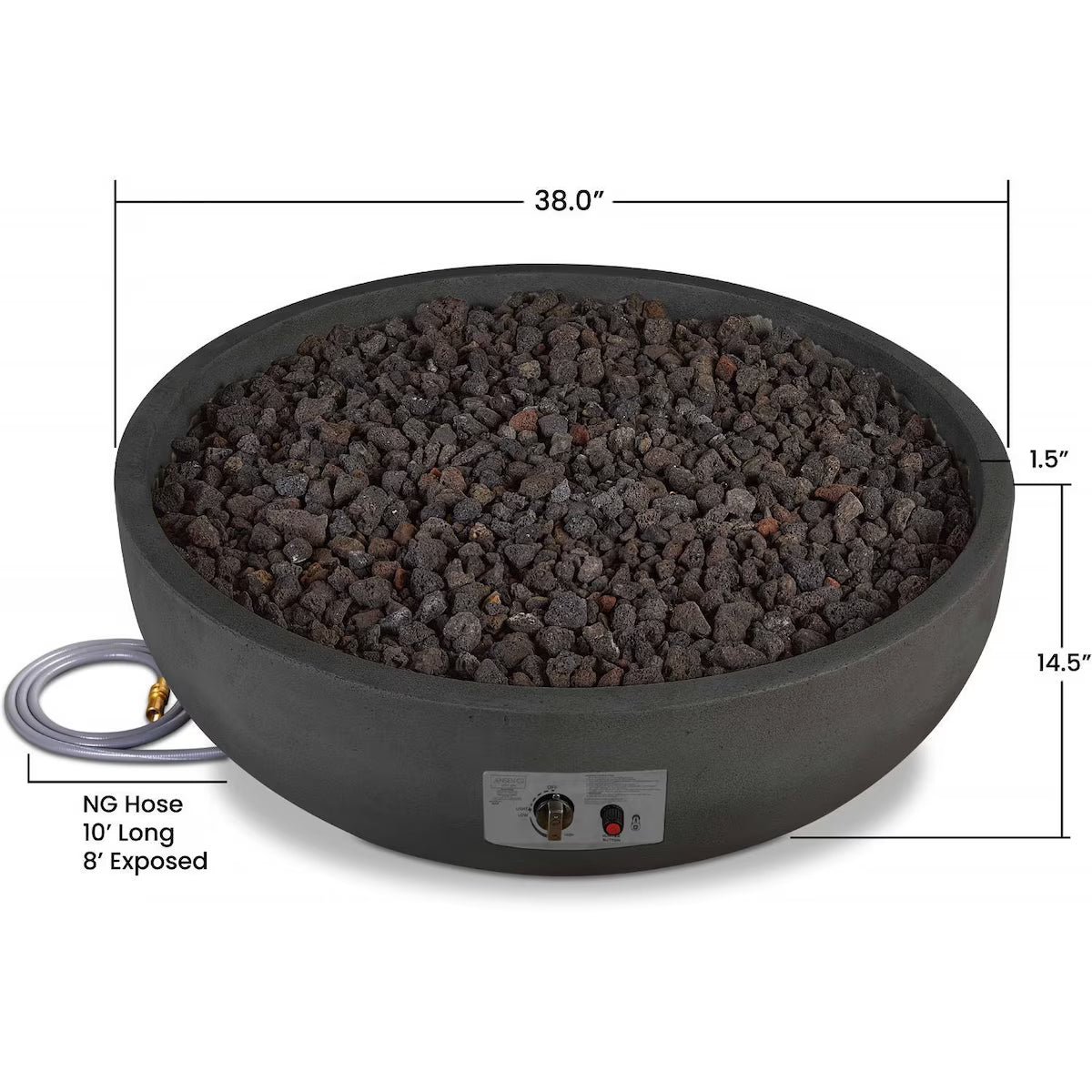 Quiet Moments™ Grand Lake Luxury Concrete Fire Bowl – Natural Gas