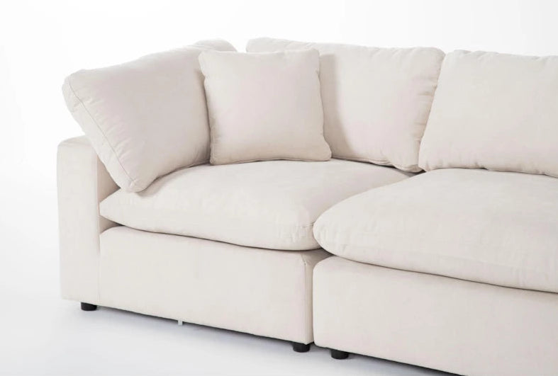 xBeStill Home™ Zone 5-Piece Modular Sectional Sofa – Cream White Reversible L-Shaped Seating