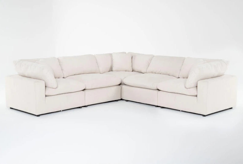 xBeStill Home™ Zone 5-Piece Modular Sectional Sofa – Cream White Reversible L-Shaped Seating
