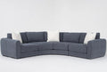 Sectional sofa with white cushions on a white background