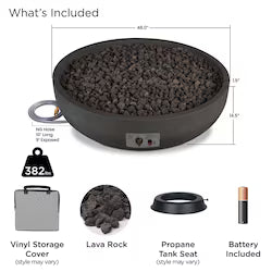 Quiet Moments™ Grand Lake Signature 48" Concrete Fire Bowl – Natural Gas