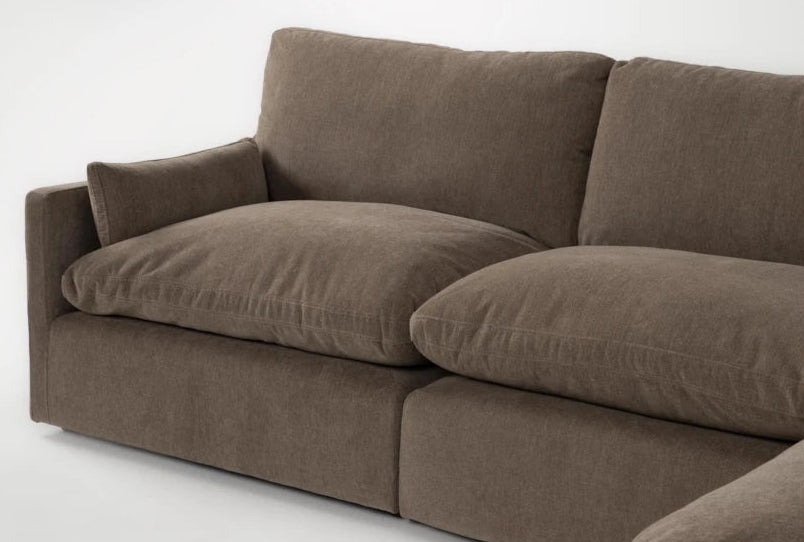 Brown sofa on a white background