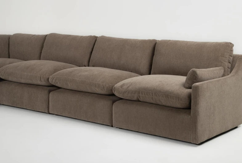Brown sectional sofa on a white background