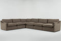 Brown sectional sofa on a white background