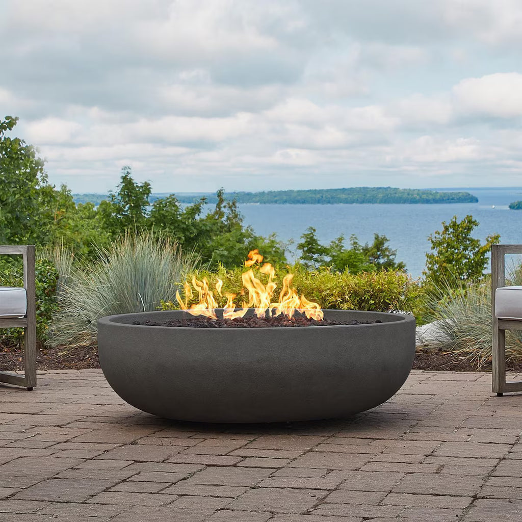 Quiet Moments™ Grand Lake Signature 48" Concrete Fire Bowl – Natural Gas
