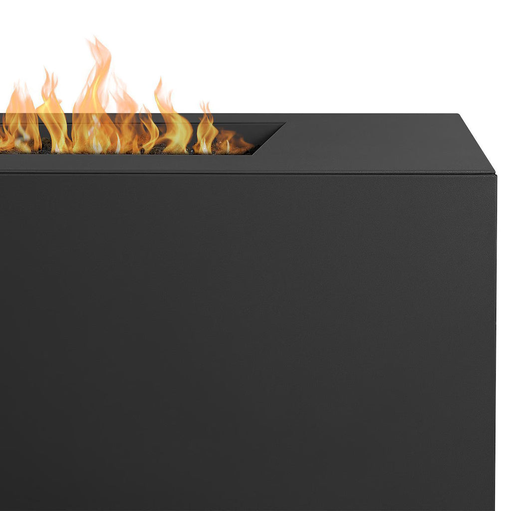 Covewood 58" Rectangular Aluminum Propane Fire Pit (Charcoal)