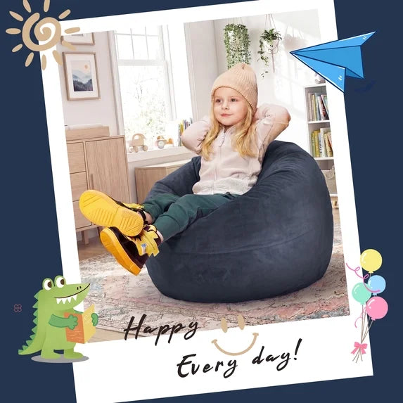 Little Blessings™ Cozy Cloud Memory Foam Kids Bean Bag Chair – Plush Blue
