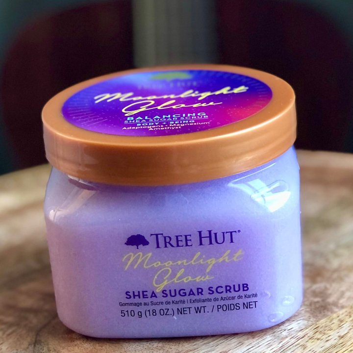 Quiet Moments™ Tree Hut Moonlight Glow Shea Sugar Body Scrub 18oz – Vegan Hydrating Exfoliating Spa Body Polish