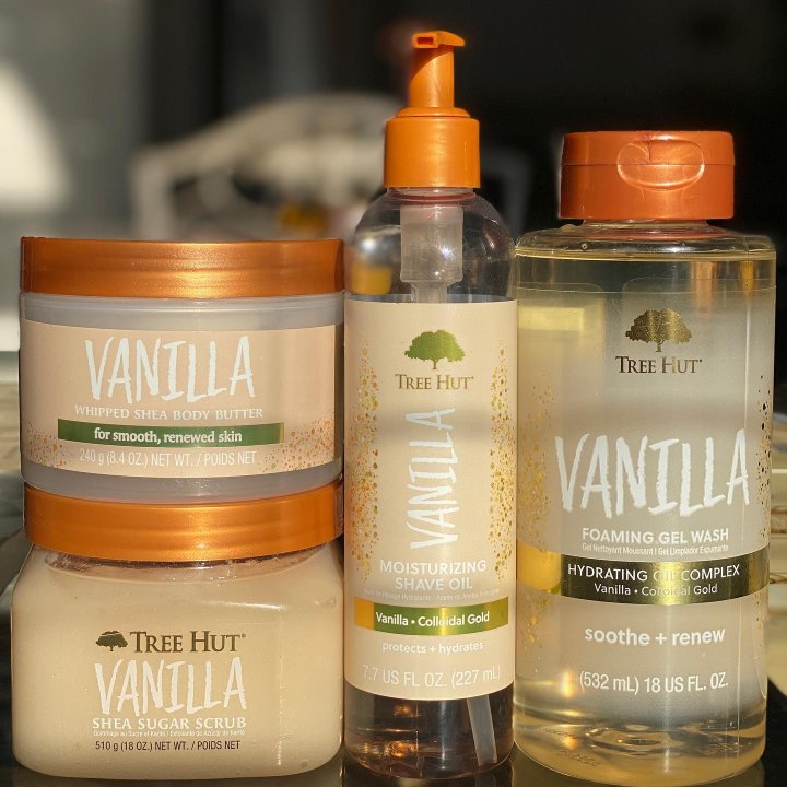 Quiet Moments™ Tree Hut Vanilla Shea Sugar Body Scrub 18oz – Hydrating Vegan Exfoliating Spa Body Polish Paraben-Free