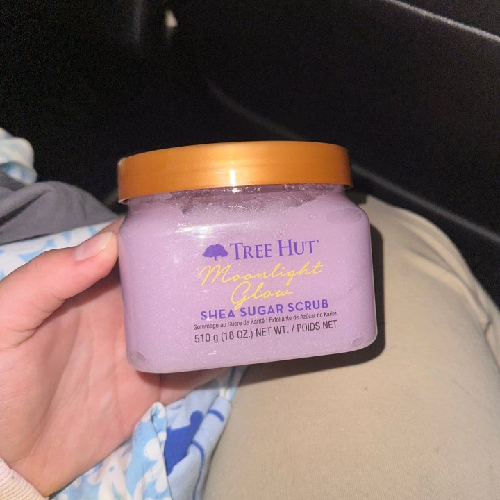 Quiet Moments™ Tree Hut Moonlight Glow Shea Sugar Body Scrub 18oz – Vegan Hydrating Exfoliating Spa Body Polish