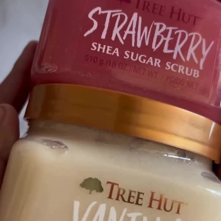 Quiet Moments™ Tree Hut Vanilla Shea Sugar Body Scrub 18oz – Hydrating Vegan Exfoliating Spa Body Polish Paraben-Free
