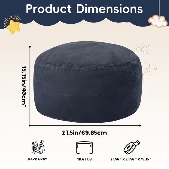 Little Blessings™ Cozy Cloud Memory Foam Kids Bean Bag Chair – Plush Blue