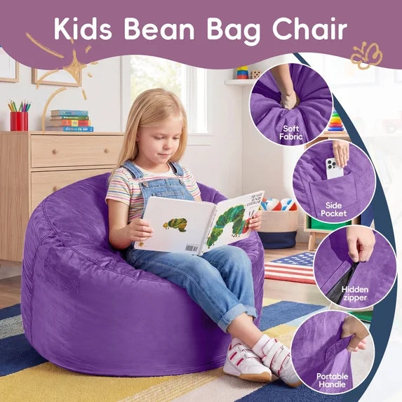 Little Blessings™ Cozy Cloud Kids Bean Bag Chair – Velvet Purple
