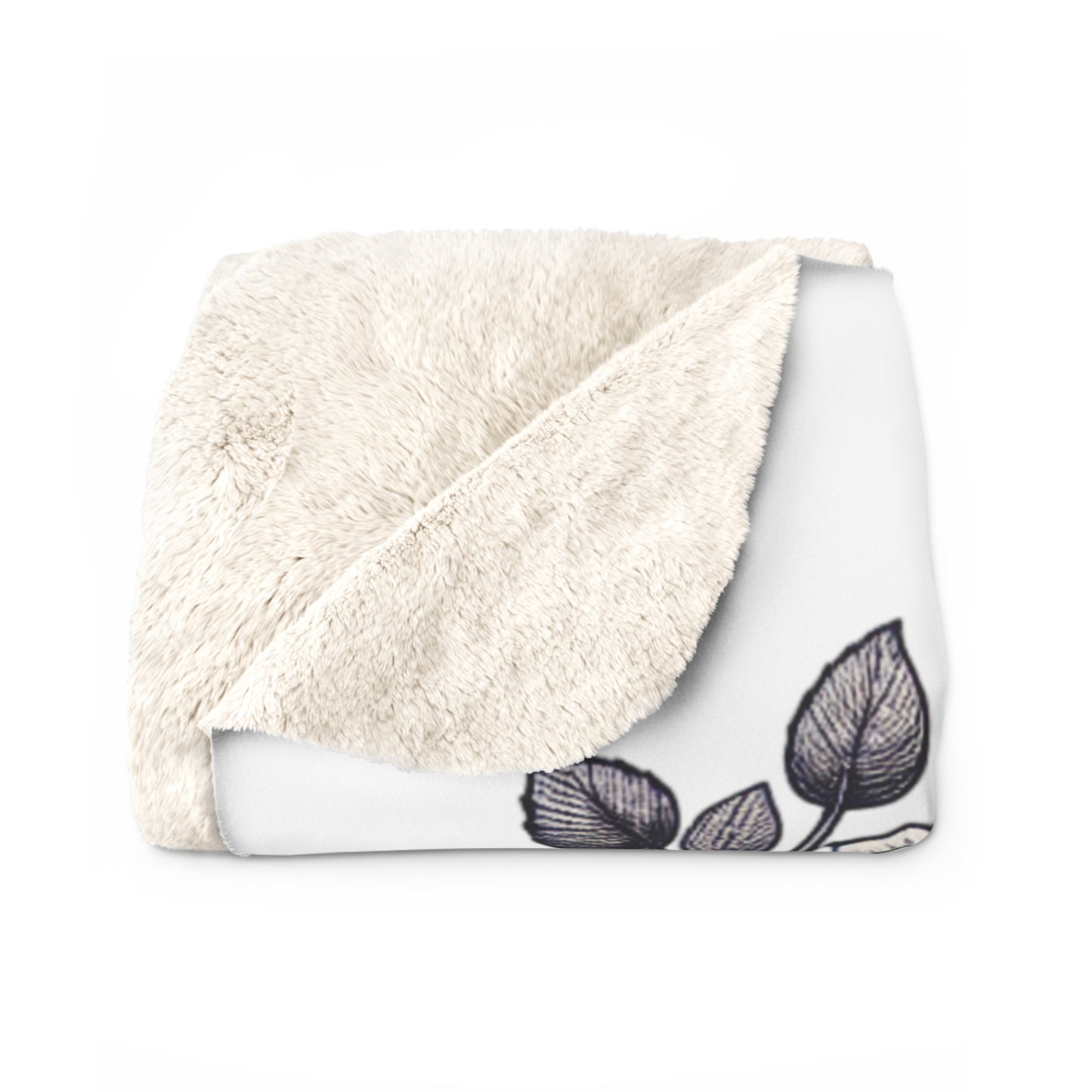 Sherpa Fleece Blanket - 'Rooted in Love' Heart and Roses Design