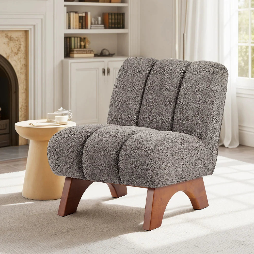 Quiet Moments™ Leon Wood Accent Lounge Chair – Grey