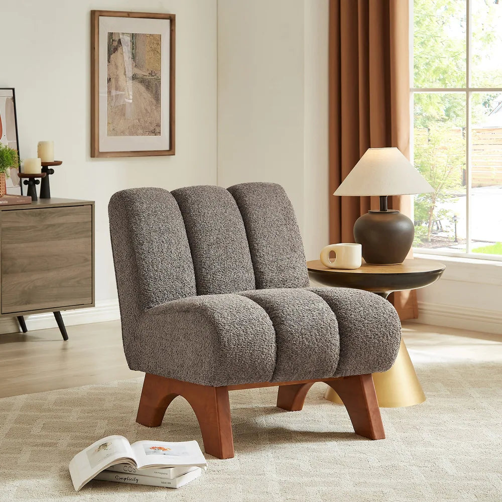 Quiet Moments™ Leon Wood Accent Lounge Chair – Grey