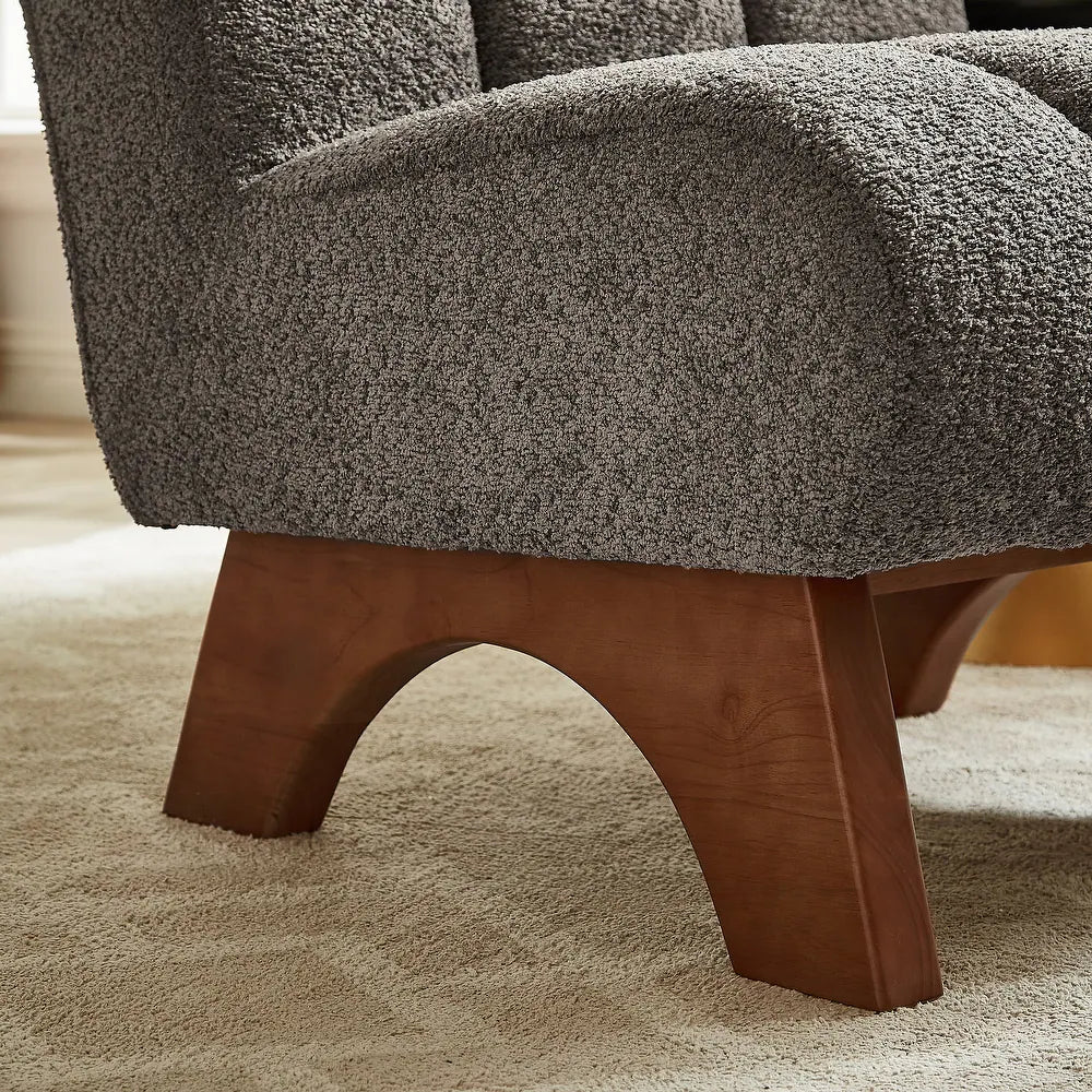 Quiet Moments™ Leon Wood Accent Lounge Chair – Grey
