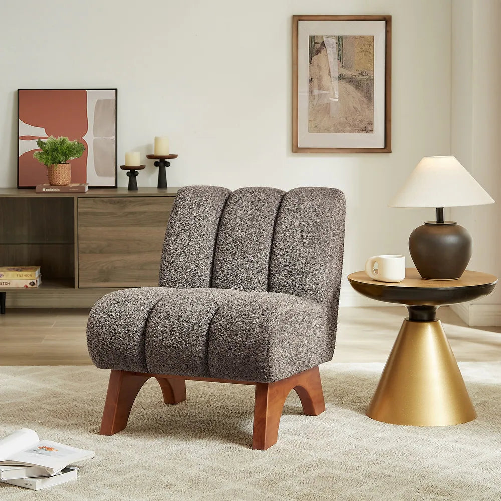 Quiet Moments™ Leon Wood Accent Lounge Chair – Grey