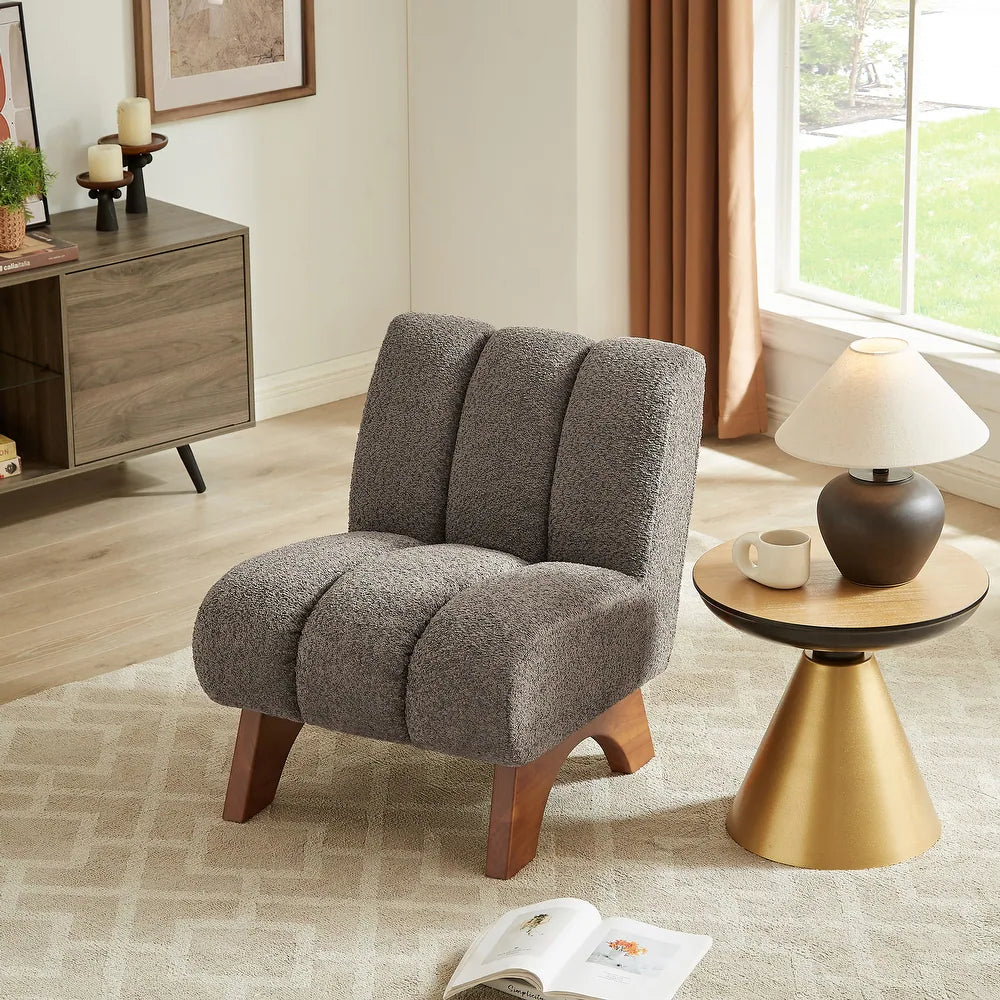 Quiet Moments™ Leon Wood Accent Lounge Chair – Grey