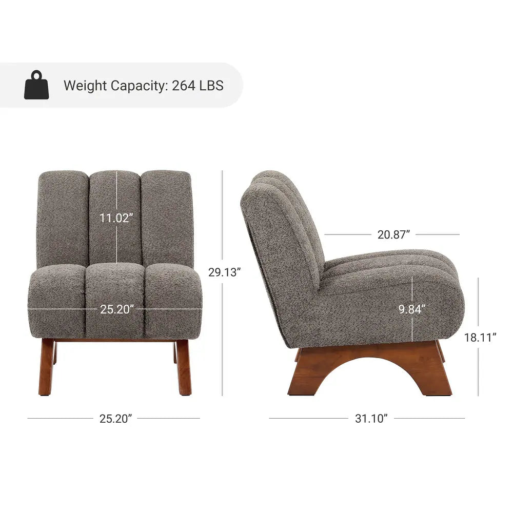 Quiet Moments™ Leon Wood Accent Lounge Chair – Grey