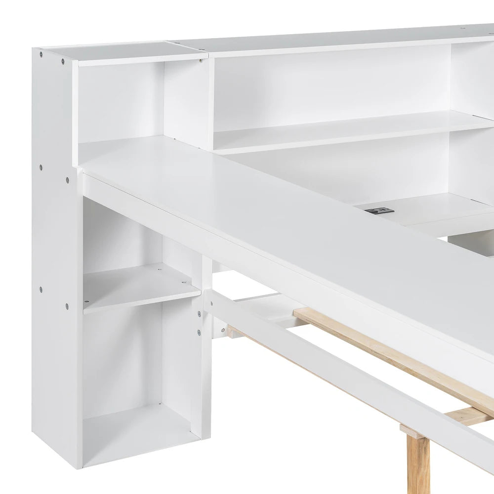 xBeStill Haven™ Full Storage Bed with LED Lighting, Charging Station & Study Desk