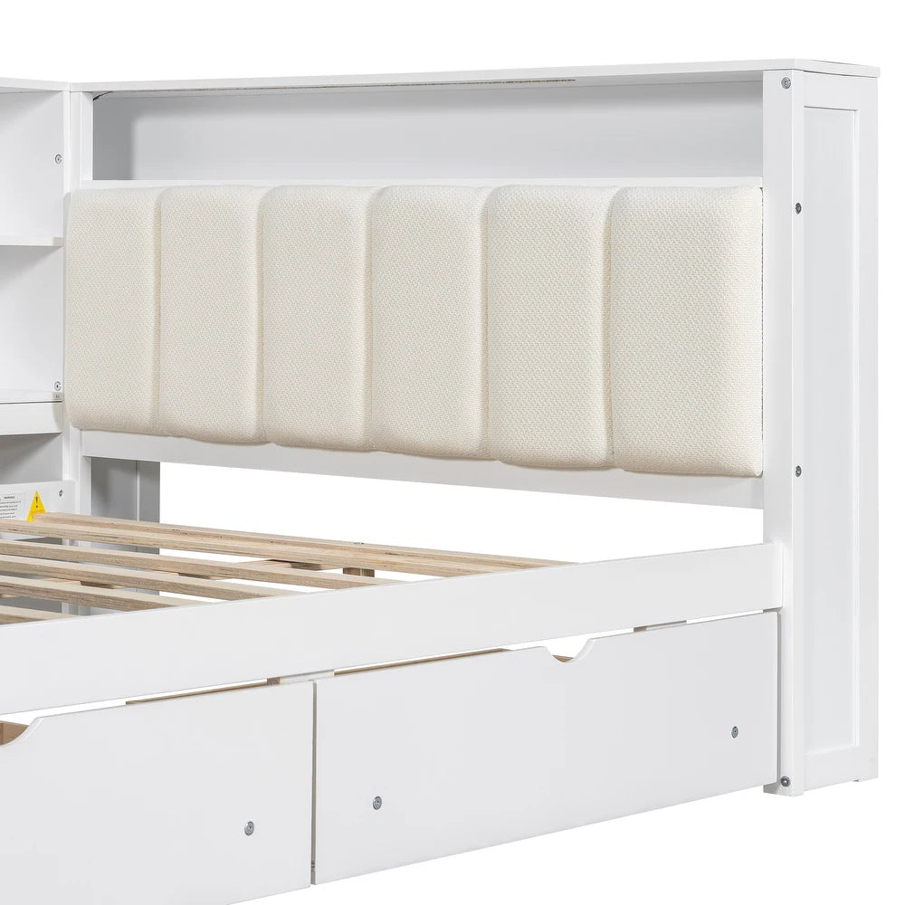xBeStill Haven™ Full Storage Bed with LED Lighting, Charging Station & Study Desk
