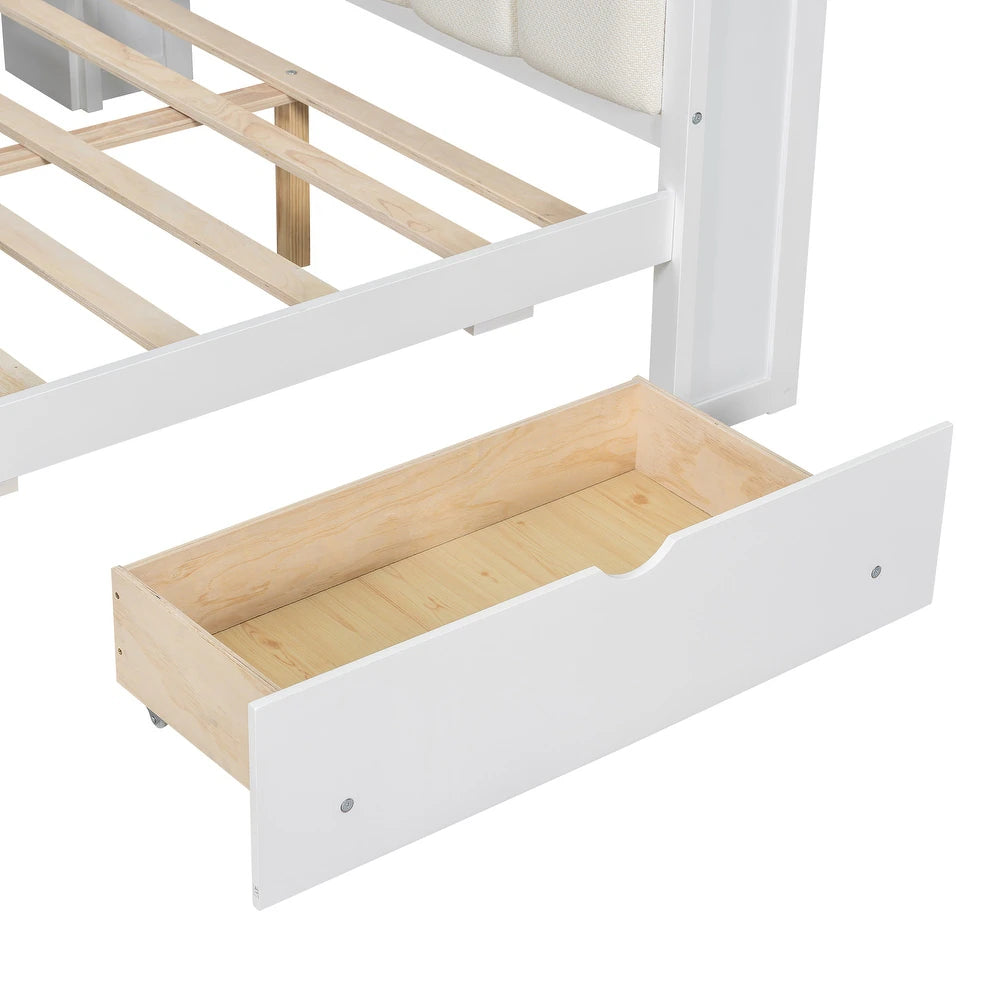 xBeStill Haven™ Full Storage Bed with LED Lighting, Charging Station & Study Desk