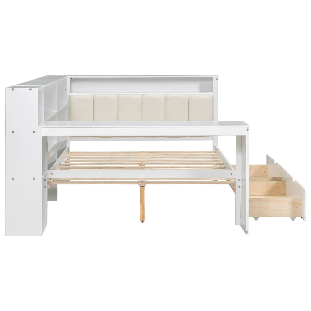 xBeStill Haven™ Full Storage Bed with LED Lighting, Charging Station & Study Desk