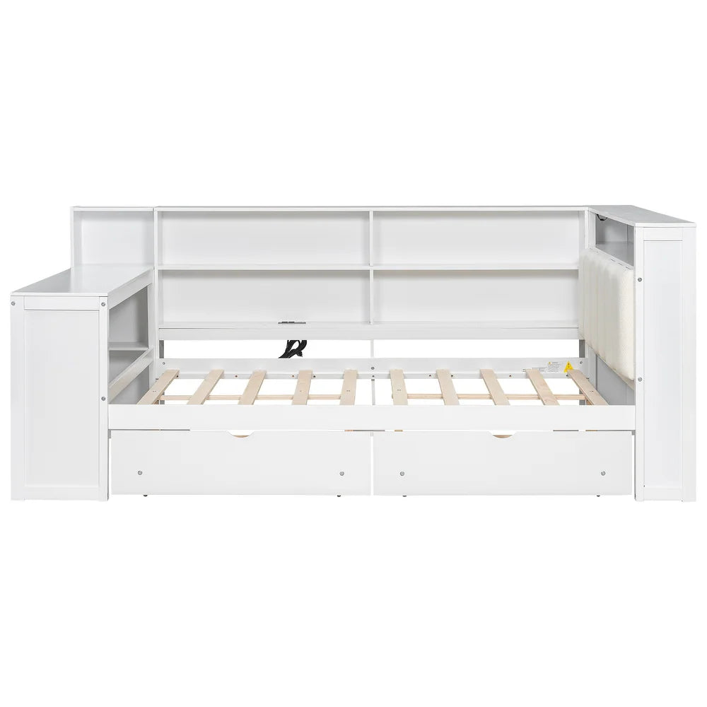 xBeStill Haven™ Full Storage Bed with LED Lighting, Charging Station & Study Desk
