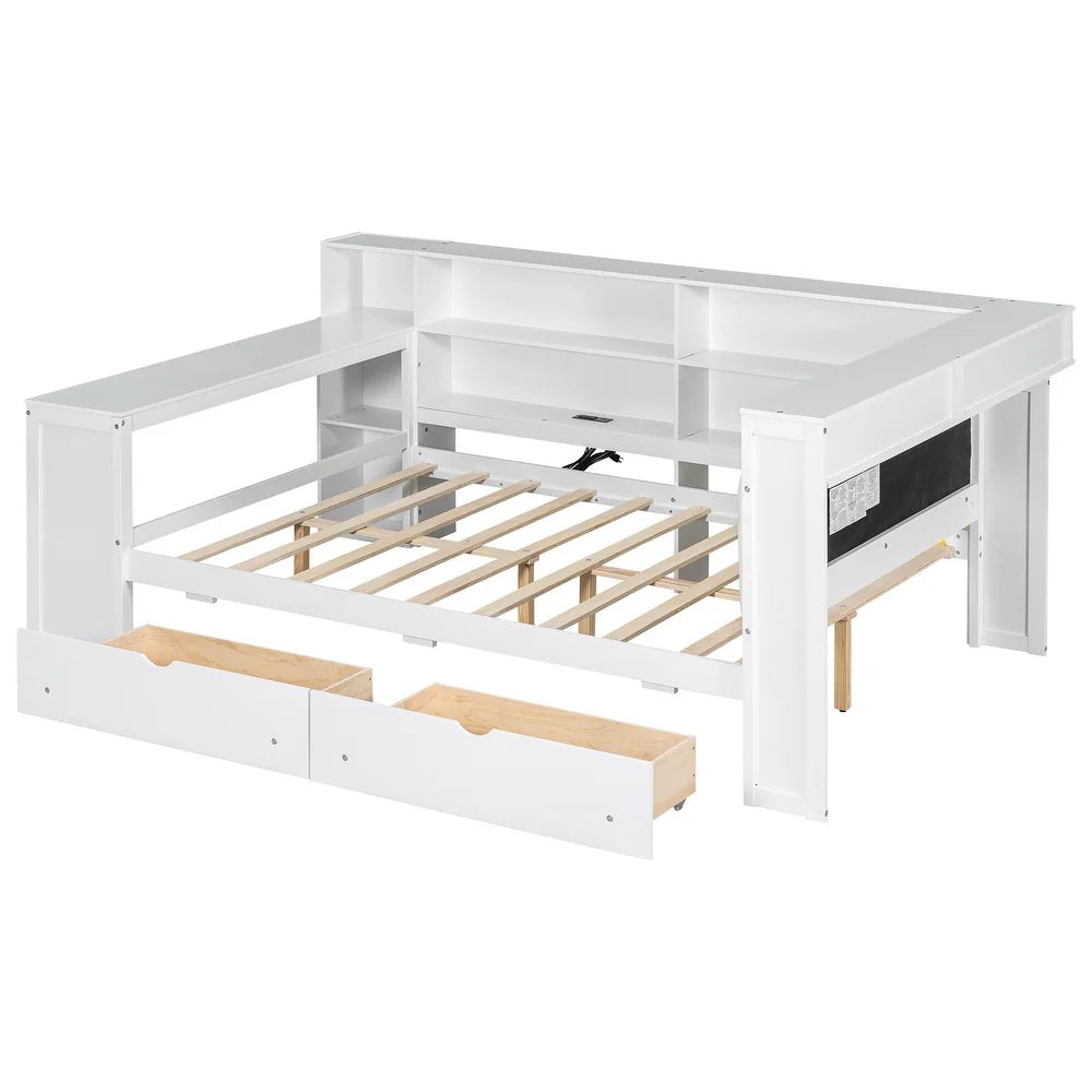 xBeStill Haven™ Full Storage Bed with LED Lighting, Charging Station & Study Desk