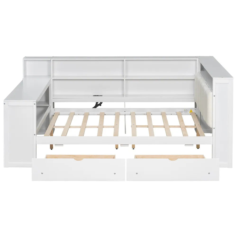 xBeStill Haven™ Full Storage Bed with LED Lighting, Charging Station & Study Desk