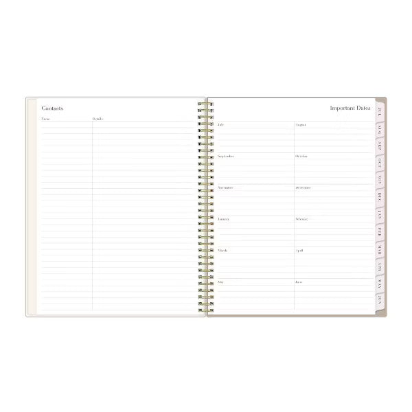 xBeStill Plans™ 2026–2027 8.5”x11” Weekly & Monthly Planner RP Dalmatia Tan Wirebound Organizer