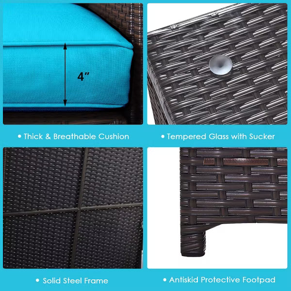 xBeStill Retreat™ Turquoise Fire Pit Lounge Set for Relaxed Coastal Living