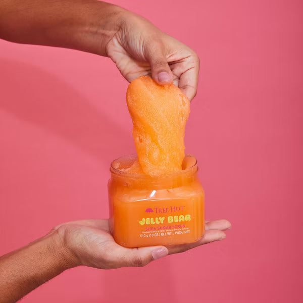 Quiet Moments™ Tree Hut Jelly Bear Shea Sugar Body Scrub 18oz – Hydrating Vegan Exfoliating Body Polish with Shea Butter