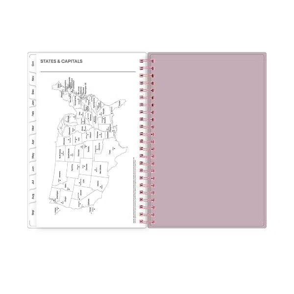 xBeStill Plans™ 2026 Weekly & Monthly Planner 5”x8” Purple Stripe Organizer w/ Double Pockets