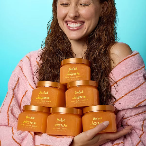 Quiet Moments™ Tree Hut Jelly Bear Shea Sugar Body Scrub 18oz – Hydrating Vegan Exfoliating Body Polish with Shea Butter